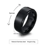 VNOX Drehring – 8 mm, schwarz und glänzend, ca. 8,35 g laut Anbieter