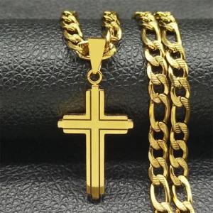 Unisex Kette mit Kreuz – Gold oder Silber – Zeitloses christliches Design