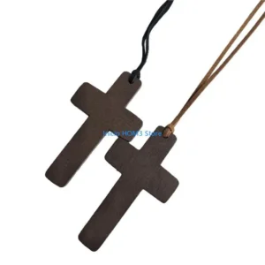 Holzkreuz-Anhänger mit Lederkette 🙏 Für Kinder & Erwachsene