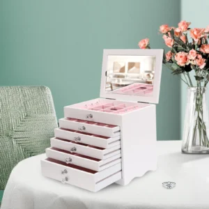 Schmuckkasten mit 7 Schubladen & Spiegel 💍 Schmuckaufbewahrung