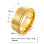 VNOX Drehring – 8 mm, goldfarben mit gebürsteter Außenschiene