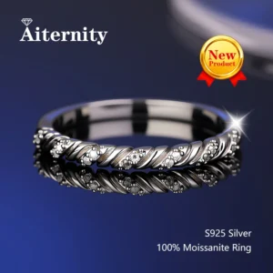 AITERNITY 925 Silber Moissanit-Ring – Unisex Paarring, D-Farbe, zertifiziert