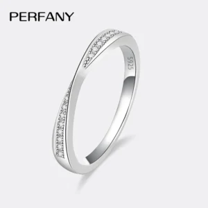 PERFANY 0,13 CT Moissanit Ring aus S925 Silber – geometrisches Kreuz, GRA-zertifiziert