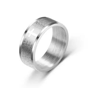 Vaterunser Ring Edelstahl - gravierter Gebetsring