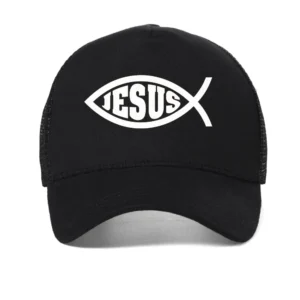 Jesus Cap Fisch Symbol | Ichthys Baseball Cap Herren Damen Cappy verstellbar