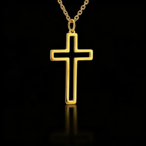 Kreuzkette minimalistisch | Gold Silber | Edelstahl