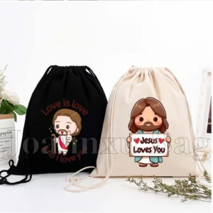 Jesus Turnbeutel Cartoon Niedlicher christlicher Beutel mit Spruch