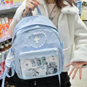 Kawaii Rucksack Mädchen mit Kreuz süß & trendy | Y2K Stil