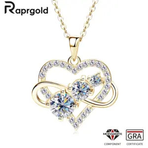 Moissanit Herzkette Unendliche Liebe – 925 Silber