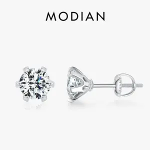 1 CT Moissanit Ohrstecker Damen 925 Silber – Luxus Schmuck
