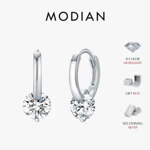 1 CT Moissanit Creolen Damen 925 Silber – Luxus Ohrringe mit Zertifikat