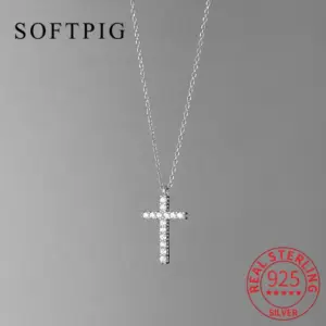 925 Silber Kreuzkette Damen – Zirkonia & Elegant