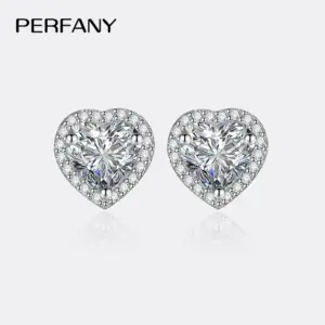 Herzschliff Moissanit Ohrringe – 925 Silber - 0,5 - 1 - 2 Karat