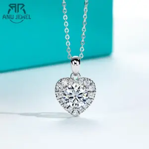 Moissanit Herz Anhänger 2 ct – 925 Silber