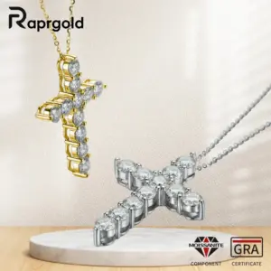 Zertifizierter Moissanit Kreuzanhänger Damen – 2,2 ct