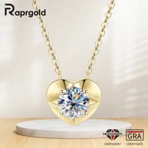 1 Karat Moissanit Halskette – Herz aus 925 Silber
