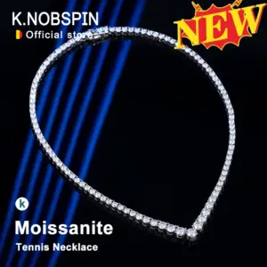 V-Form Moissanit Tennis Halskette 925 Silber