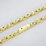 Byzantiner Königskette Herren Edelstahl – 65 cm, 8 mm – Ausführung Goldfarben