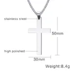 VNOX Kreuzkette Philipper 4,13 aus Edelstahl – 60 cm – weitere Produktansicht
