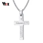 VNOX Kreuzkette Philipper 4,13 aus Edelstahl – 60 cm