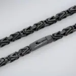 Byzantiner Königskette Herren Edelstahl – 65 cm, 8 mm – Ausführung Schwarz