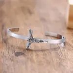 Christliches Herrenarmband mit Kreuz aus Edelstahl