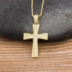 Kreuzkette Damen in Goldoptik mit Zirkonia