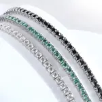 925 Sterling Silber Moissanit Tennisarmband – Detail