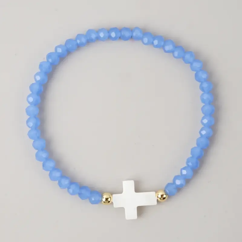 Kreuz Perlenarmband – Variante E