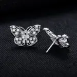 Schmetterlings-Ohrstecker aus 925 Sterling Silber – Detailansicht