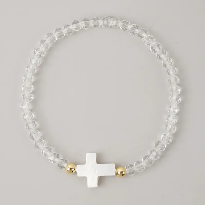 Kreuz Perlenarmband – Variante J