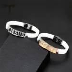 Jesus Armband Unisex – Silikon und Edelstahl