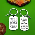 Paten-Schlüsselanhänger zur Taufe mit Schlüsselring und Geschenkbotschaft