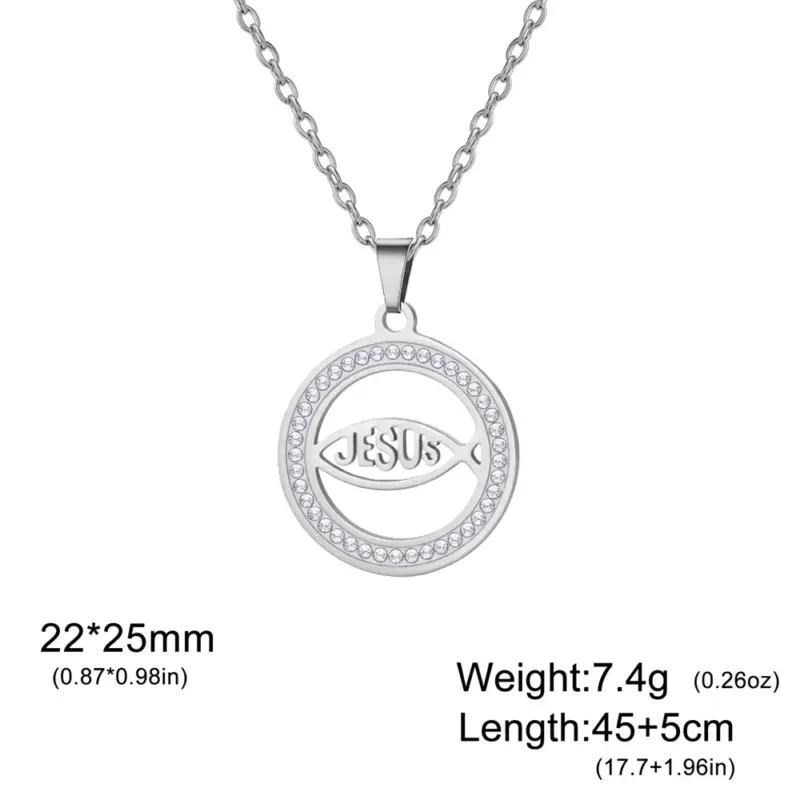 Jesusfisch Kette silberfarben mit Gliederkette