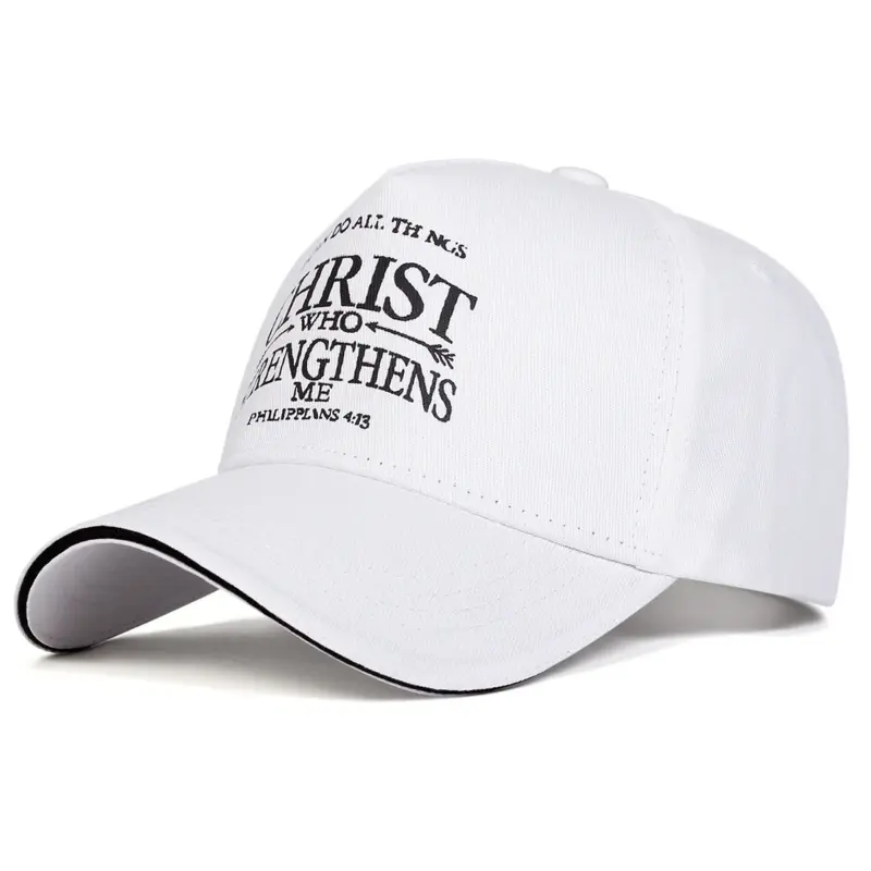 Weiße christliche Baseballcap mit dunklem CHRIST-Schriftzug