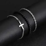 Herren Armband Set mit Kreuz – Geschenkidee