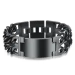 Schwarzes Panzerarmband mit glatter Mittelplatte