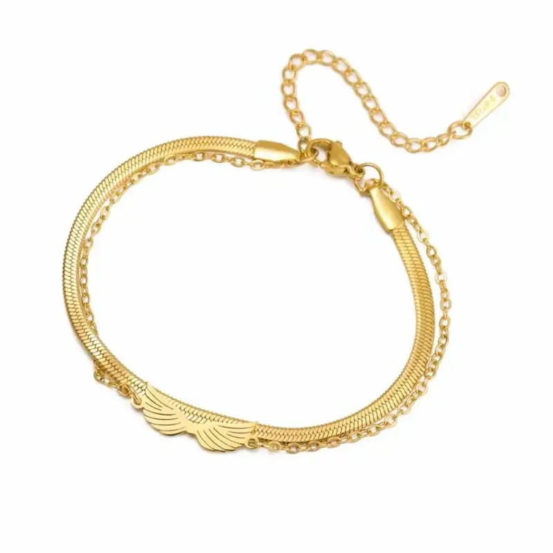 Engelsflügel Armband – Gold Design 3