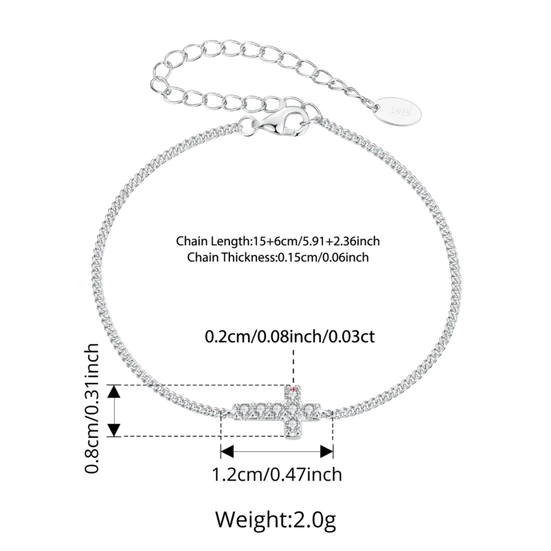 Moissanit Kreuzarmband 0,03 ct – Variante