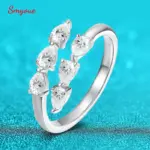 SMYOUE Moissanit Kronenring aus 925 Sterling Silber – Hauptansicht