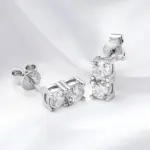 Moissanit Ohrstecker 925 Sterling Silber – Detailansicht