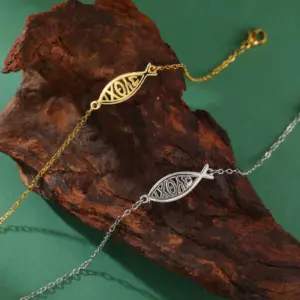 Ichthys Armband aus Edelstahl mit Jesusfisch-Symbol