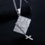 Bibelkreuz Halskette 60 cm im Iced-Out Hip-Hop Stil
