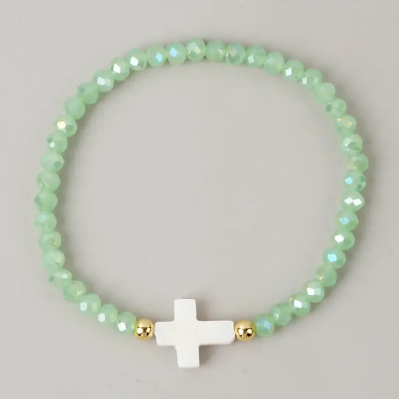 Kreuz Perlenarmband – Variante M