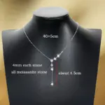 SMYOUE Moissanit Kette mit Geschenkbox und Silberputztuch
