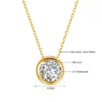 Herz-Halskette mit 1 ct Moissanit und 18K-Gold-Anhänger