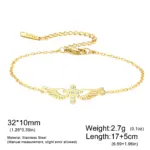 Armband mit Kreuz Damen – goldfarbene Ausführung