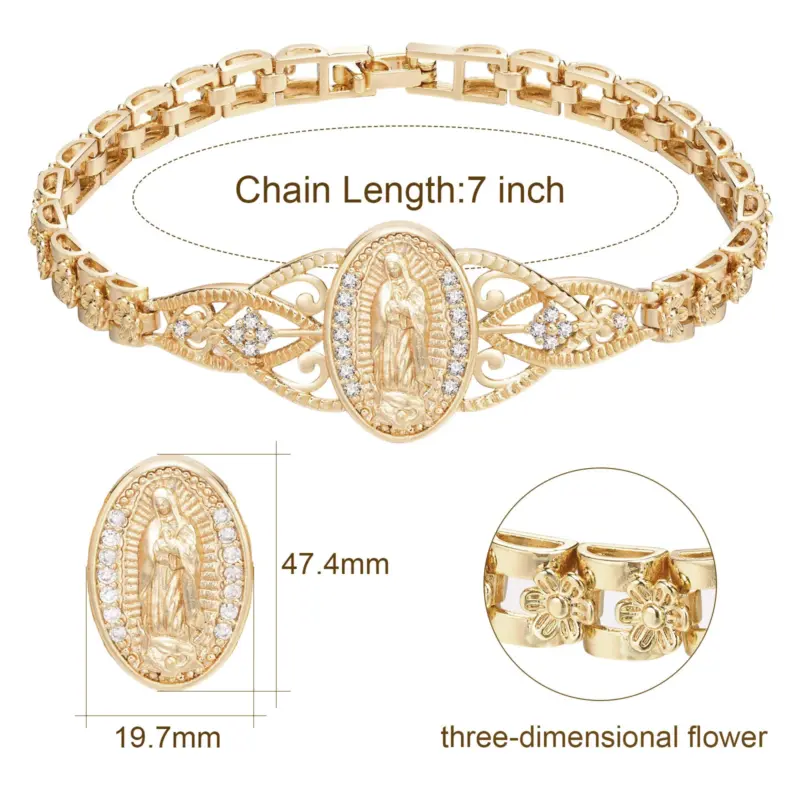 Marienarmband mit Kreuz für Damen – Design 2