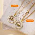 Jesusfisch Kette mit rundem Anhänger und Zirkonia