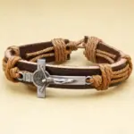 Kreuz Armband Leder – christlicher Glaubensschmuck